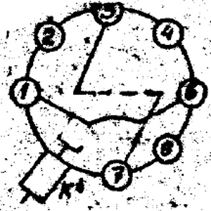 Рис.1. Схема соединения электродов с проводами преобразователя ПМИ-51