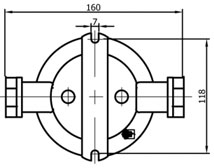 Габаритные и установочные размеры Светильника СВ-90 вид сзади